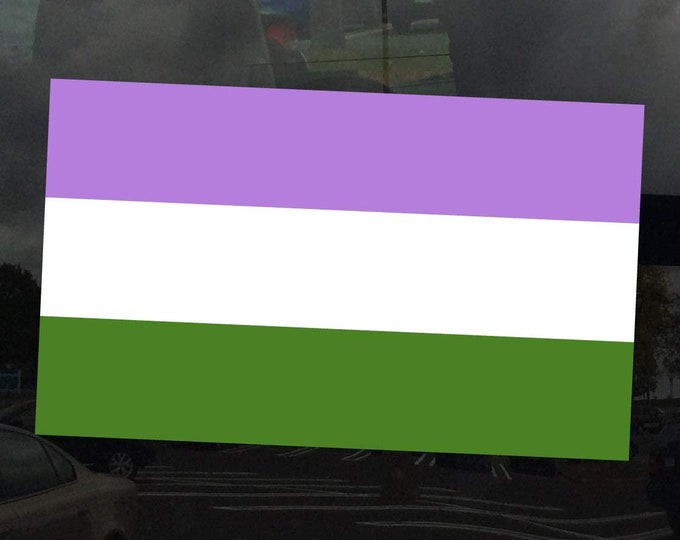 Genderqueer Pride Flag LGBTQ+ - vibrant color vinyl decal