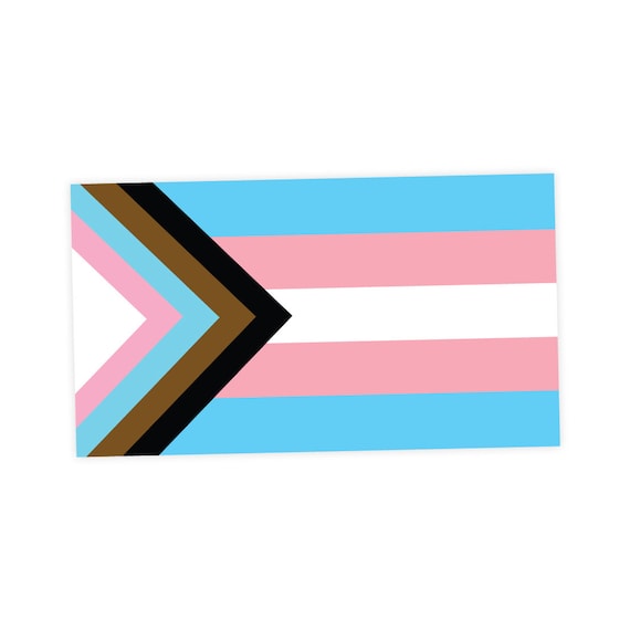 Progress Pride Flag LGBTQ POC Transgender Flag - Vinyl Decal Sticker 4 inch
