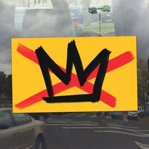 No Kings Flag Window Cling – Bold Protest Symbol Static Cling for Glass Windows