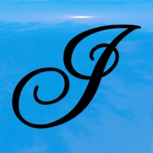 Script Letter I Initial Sticker – Elegant Cursive Monogram Vinyl Decal for Cars and Windows