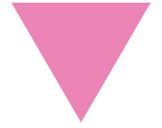 Pink Triangle - Gay and Lesbian LGBT Support Pride Symbol - Vibrant Vinyl Decal Sticker - Large Sizes Available