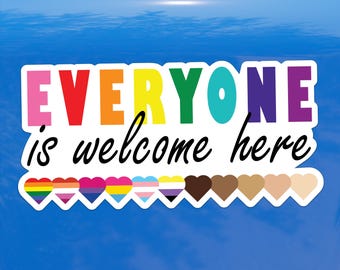 Idaho Teacher Everyone Is Welcome Here Decal - Vinyl Sticker for Cars, Laptops, Windows and Water Bottles