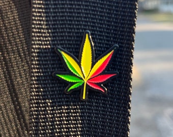 Rastafarian Flag Pot Leaf Marijuana Cannabis - 1 inch Enamel Pin