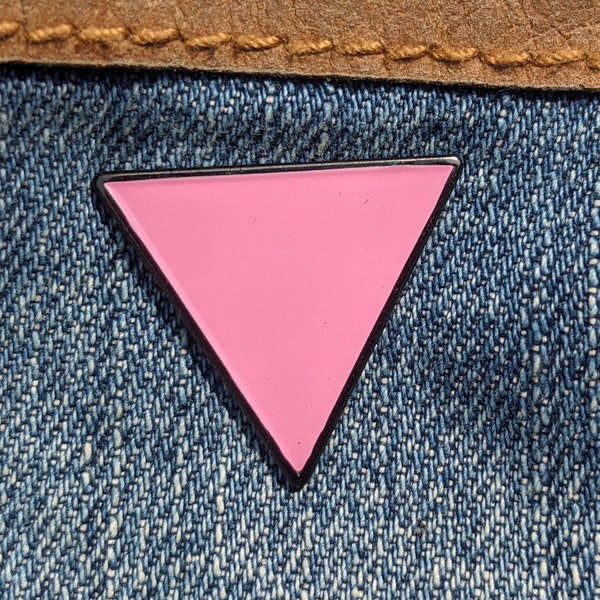 Pink Triangle - Gay and Lesbian LGBTQ Support Pride Symbol Enamel Pin Lapel Pin