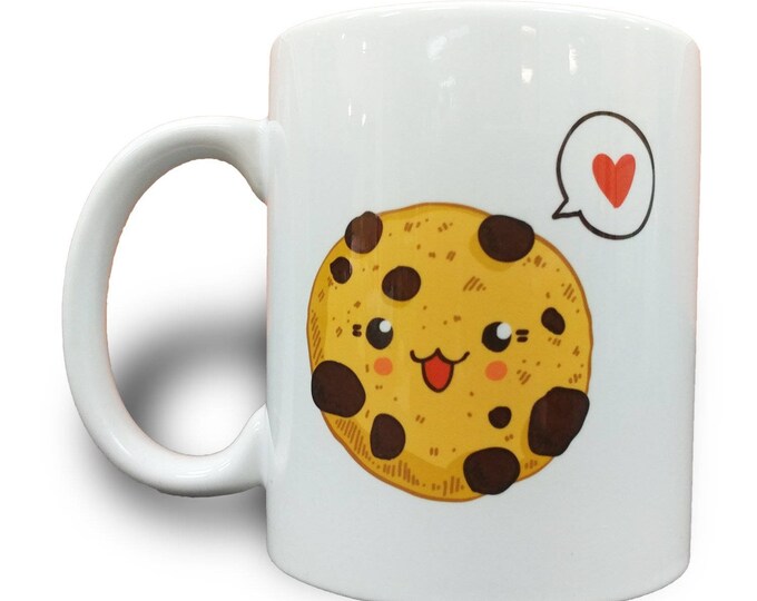 Happy Cookie Chocolate Chip Smiling Cookie - 11 Ounce Ceramic Coffee Mug Teacup