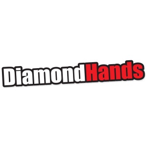 Diamond Hands DiamondHands Red and White - Vibrant Color Vinyl Decal