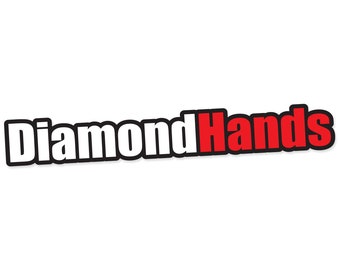 Diamond Hands DiamondHands Red and White - Vibrant Color Vinyl Decal