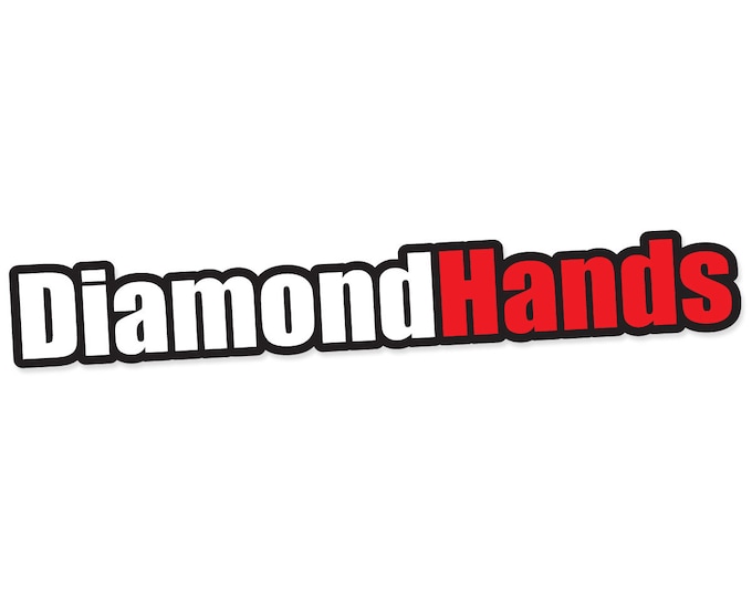 Diamond Hands DiamondHands Red and White - Vibrant Color Vinyl Decal