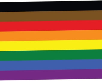 Inclusive Rainbow LGBT Pride Flag LGBTQ - vibrant color vinyl decal