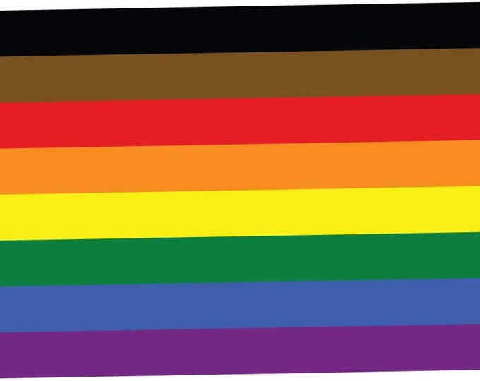 Inclusive Rainbow LGBT Pride Flag LGBTQ - vibrant color vinyl decal