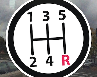 5-Speed Shift Pattern Window Cling – Light Color Manual Transmission Stick Shift Static Cling for Windows, Glass Doors, and Mirrors