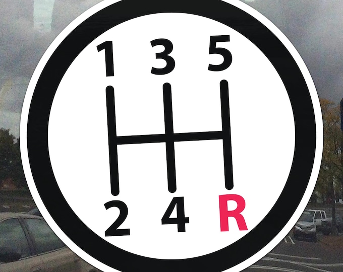 5-Speed Shift Pattern Window Cling – Light Color Manual Transmission Stick Shift Static Cling for Windows, Glass Doors, and Mirrors