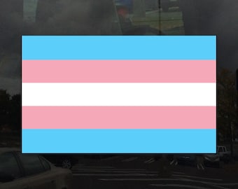Transgender Flag - LGBT Rights Support Pride Symbol - Vibrant Color Vinyl Decal Sticker
