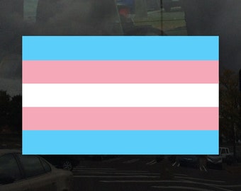 Transgender Flag - LGBT Rights Support Pride Symbol - Vibrant Color Vinyl Decal Sticker
