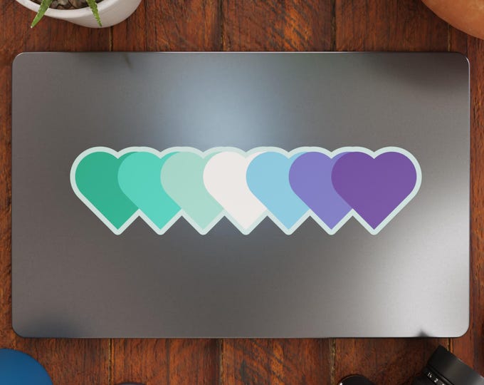 Gay Male MLM Flag Hearts Vinyl Decal Sticker – Subtle Pride Gift for Cars, Laptops, Windows – Durable, Weatherproof, Easy to Apply