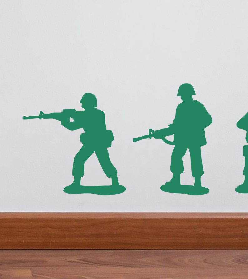 Green Toy Soldiers Baseboard Wall Decal Set – Classic Design for Kids ...