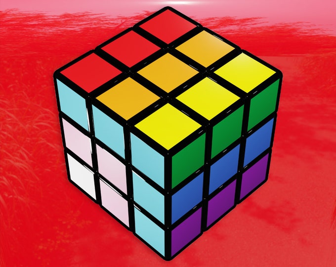 Progress Pride Flag LGBTQ POC Transgender Flag Puzzle Cube Art - Vibrant Color Vinyl Decal Sticker