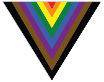 LGBTQIA POC Pride Flag Triangle Progress LGBTQ  - vibrant color vinyl decal