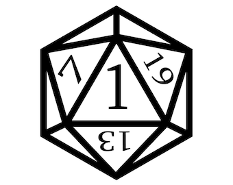 D20 Dice Art Critical Failure Rolled a 1 Crit Tabletop RPG Die - Vinyl Decal Sticker