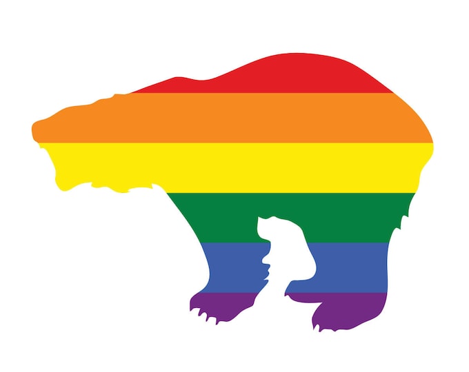 Bear Pride Rainbow Flag - LGBT Rights Gay Lesbian Bi Transgender Unity Love Support Pride Symbol - Vibrant Color Vinyl Decal Sticker