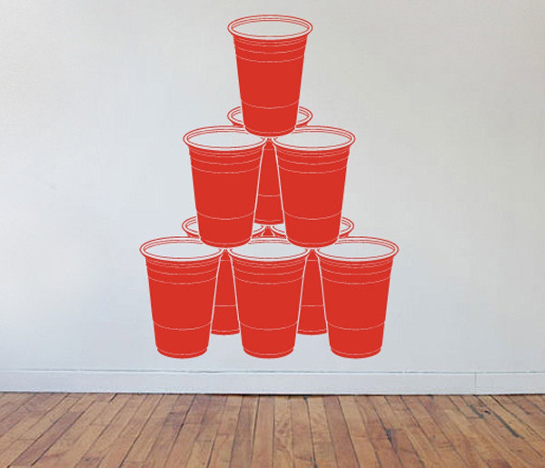 Beer Pong Chandelier Rack Formation Wall Vinyl Decorative Decal Etsy