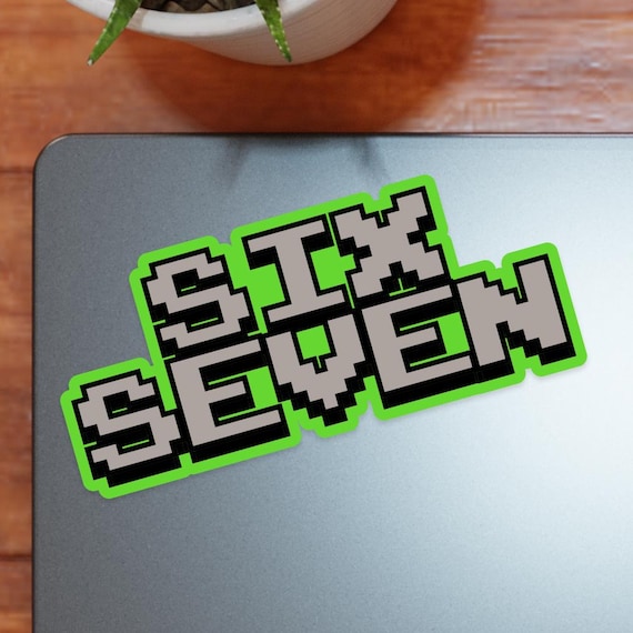 Six Seven Gaming Meme Sticker - Vibrant Color Vinyl Stickers for
