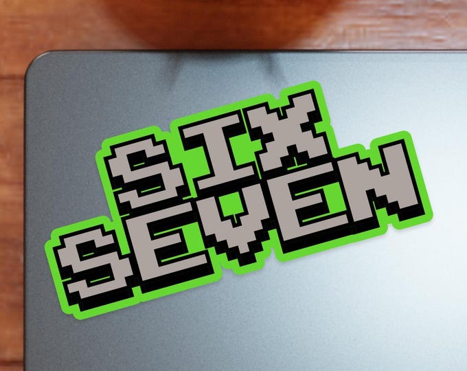 Six Seven Gaming Meme Sticker - Vibrant Color Vinyl Stickers for Laptops, Water Bottles, and Journals – Funny Trendy Internet Party Favors