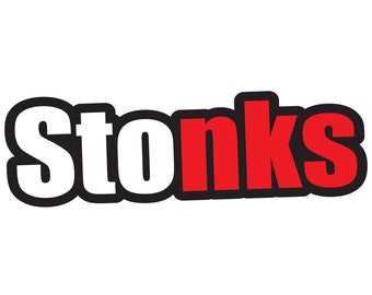 Stonks Red and White - Vibrant Color Vinyl Decal