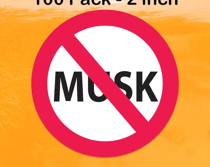 100-Pack of 2-Inch Anti-Musk Stickers – Protest Decal Set for Laptops, Water Bottles, and More