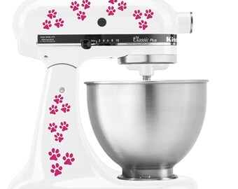 Dog or Cat Paw Prints pack of 42 - Vinyl Decal Set for Kitchen Mixers