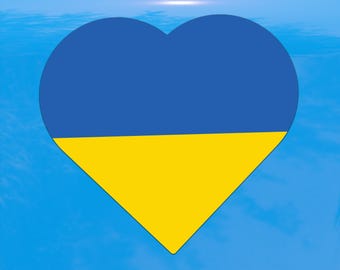 Ukraine Heart Flag Decal - Support Ukraine - Vinyl Sticker for Cars, Laptops, and Water Bottles