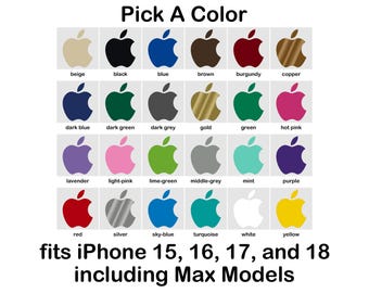 Logo Color Swap Sticker for iPhone Apple Color Changer Decal - Vinyl Decal Sticker - Pick a Color fits iPhone 15 16 17 or 18, including Max