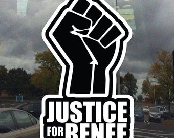 Justice for Renee Good Resist Fist Window Cling v2 – Protest Static Cling