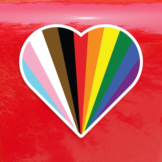 Sunburst Heart Progress Pride Flag LGBTQ POC Transgender Flag