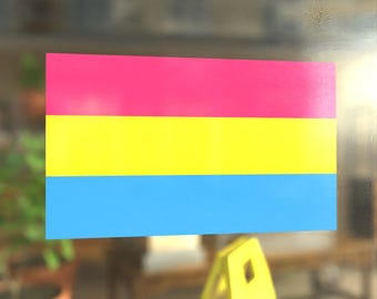 Pansexual Pride Flag - Vibrant Color Static Cling Window Cling - Use Indoor and Outdoor!