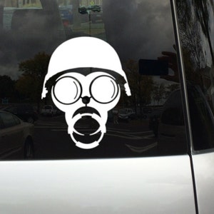 Biohazard Gas Mask Symbol Combination Car Window Decal Custom Colors and Sizes Available Extremely Awesome and Cool