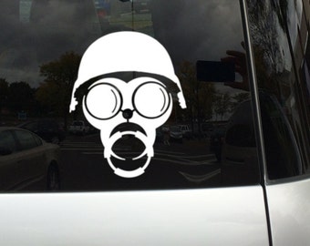 Biohazard Gas Mask Symbol Combination Car Window Decal Custom Colors and Sizes Available Extremely Awesome and Cool