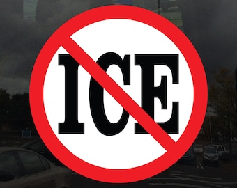 No ICE Protest Window Cling – Vibrant Color Static Cling for Indoor and Outdoor Use
