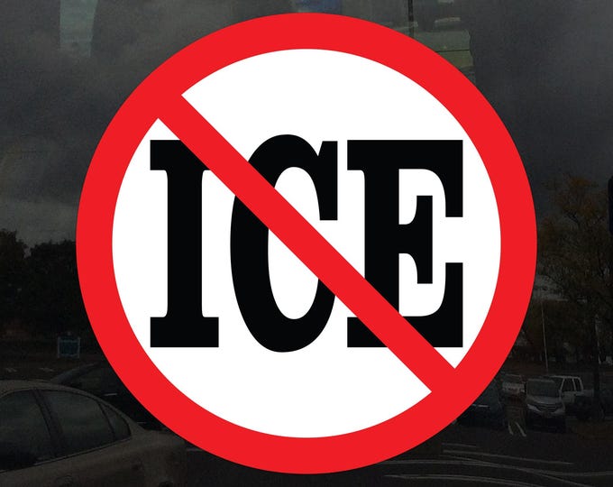 No ICE Protest Window Cling – Vibrant Color Static Cling for Indoor and Outdoor Use