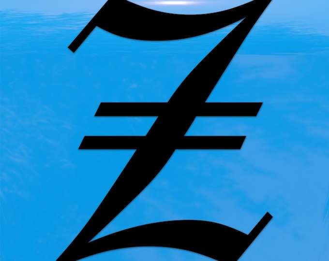 Old English Letter Z Sticker - Vinyl Decal for Indoor & Outdoor Use on Cars, ATV, Boats, Windows and More