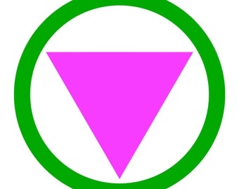 Safe Zone - Straight Ally Pink Triangle Green Circle - GSA Gay Straight Ally - Gay Rights LGBT Support - Vibrant Color Vinyl Decal