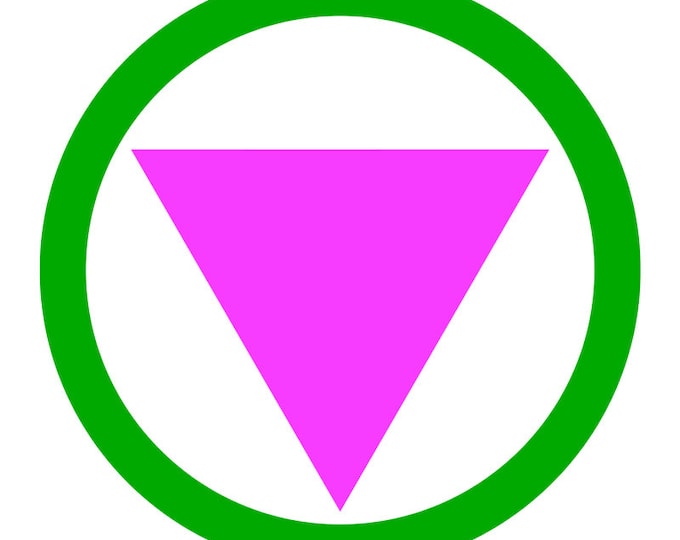 Safe Zone - Straight Ally Pink Triangle Green Circle - GSA Gay Straight Ally - Gay Rights LGBT Support - Vibrant Color Vinyl Decal