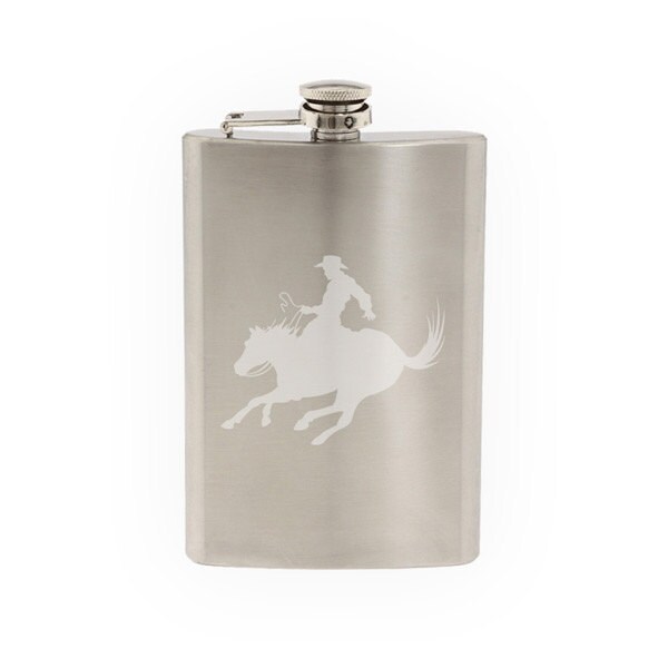 8oz Steel Horse Cowboy Stainless Steel Flask 8oz Steel Horse Cowboy Stainless Steel Flask