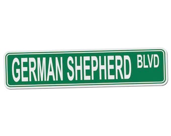 German Shepherd BLVD Street Sign - 17 Inch Wide by 4 Inch Tall Aluminum Sign