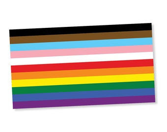 11 Stripe Inclusive Rainbow Pride Flag LGBTQ POC Transgender Flag - vibrant color vinyl decal