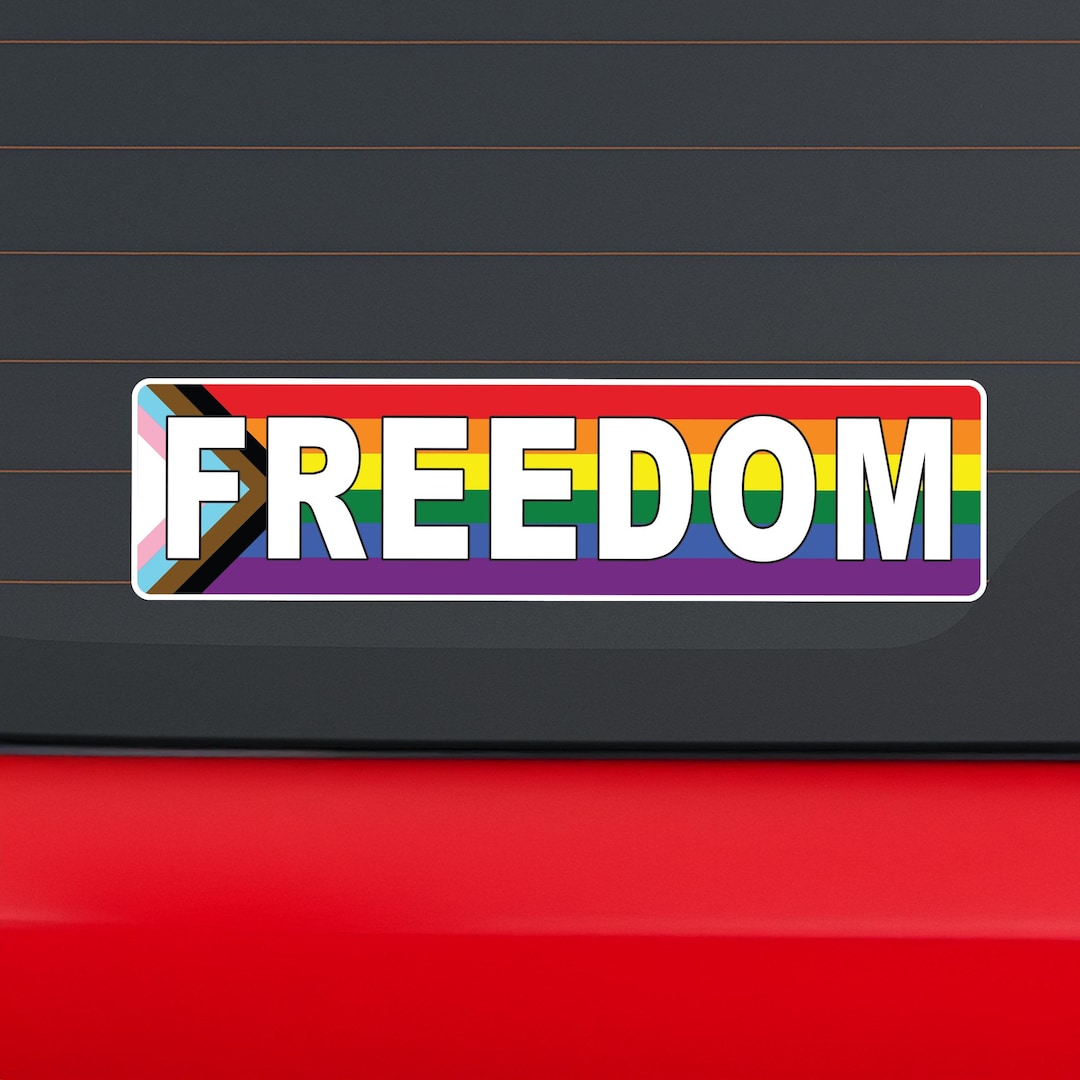 Freedom Progress Flag - Vinyl Sticker for Cars, Laptops, Windows and ...