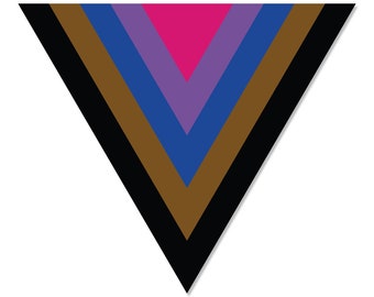 Bisexual POC Pride Flag Triangle Progress LGBTQ  - vibrant color vinyl decal
