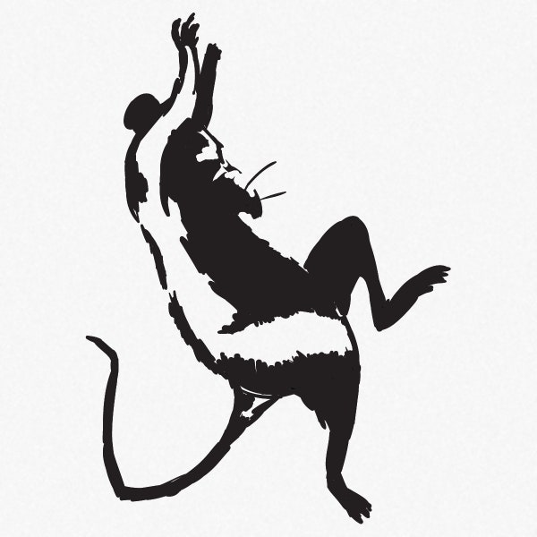 Mischievous Rat Bathroom Vandal Vinyl Wall Decal - Many Sizes and Colors Available