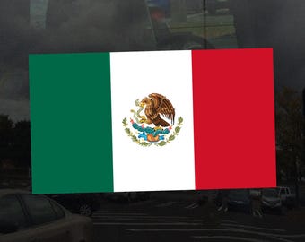 Mexican Flag Car Decal - Vinyl Sticker for Cars, Laptops, Windows and Water Bottles