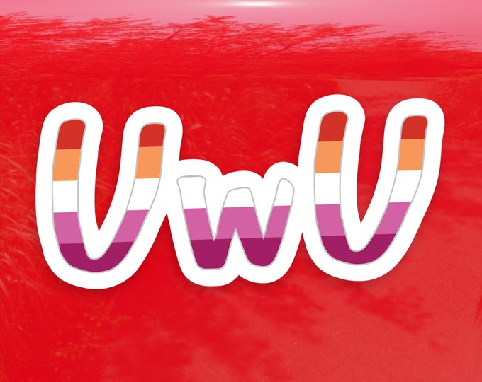 UwU Lesbian Pride Flag - Vibrant Color Vinyl Decal Sticker